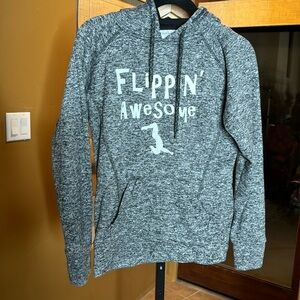 J America Space Gray Black Gymnastics Flippin Awesome Hoodie Size Small